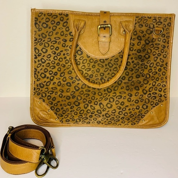 Vaan & Co Jade Mixed Animal Print Suede and Leather Up Cycled Messenger … - Picture 9 of 17